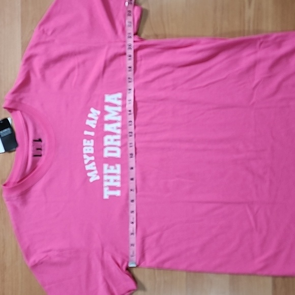 Isaac Morris Maybe I Am The Drama Pink Short Sleeve Tee New With Tags - Picture 4 of 8